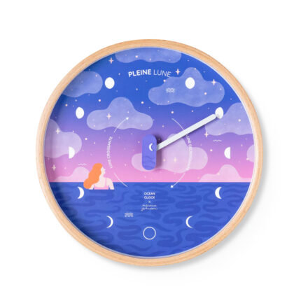 horloge lunaire ocean clock black