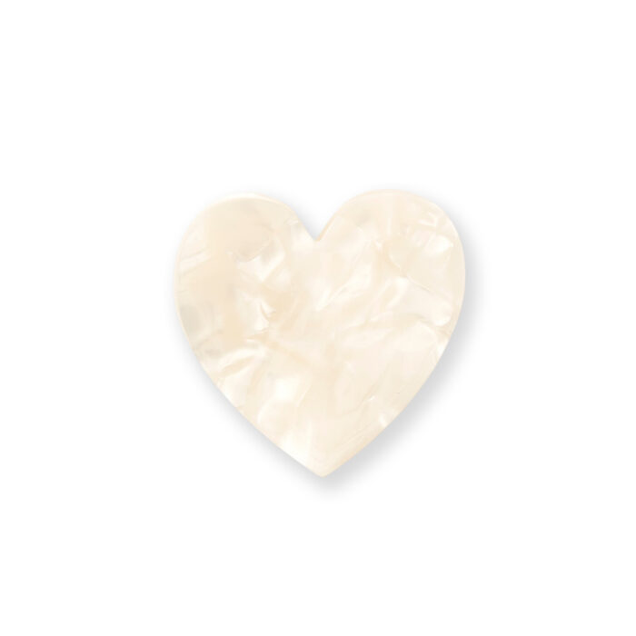 Grande Pince À Cheveux Coucou Suzette Coeur Blanc